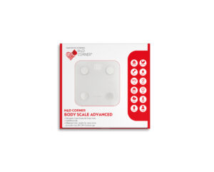 H&D CORNER ΖΥΓΑΡΙΑ BODY SCALE ADVANCED Έξυπνος Ζυγός Bluetooth με επιφάνεια Επεξεργασμένου Σκληρού Γυαλιού   Περιγραφή Ιδιοτήτων: Η Ζυγαριά Σωματικού Λίπους με Νέο Σχεδιασμό LED Bluetooth, χρησιμοποιεί τεχνολογία ανάλυσης βιοηλεκτρικής αντίστασης για την εκτίμηση του ποσοστού σωματικού λίπους, ποσοστού νερού σώματος, ποσοστού σπλαχνικού λίπους, μυϊκής μάζας και οστικής μάζας, BMR, BMI, Βάρος, Πρωτεΐνη, Παχυσαρκία, Ηλικία Σώματος, LBM, σε συνολικά 12 σετ που συγχρονίζουν όλες τις μετρήσεις σε συζευγμένες  συσκευές. Τεχνικά χαρακτηριστικά Με Ηλεκτρόδιο από Ατσάλι   Πλατφόρμα ζύγισης από γυαλί ασφαλείας   Εύρος μέτρησης: 3-180KGS/6-400LBS Μετατροπή:1KG/0.2LB  Μονάδα: KG, LΒ Μέγεθος οθόνης: 0" (72*28mm) Αυτόματη ενεργοποίηση/απενεργοποίηση Τροφοδοσία: 3*AAA Batteries Ένδειξη χαμηλής μπαταρίας & υπερφόρτωσης Υλικά: Ηλεκτρόδιο από Ατσάλι, σκληρυμένο γυαλί 6mm, πλαστικό ABS Διαστάσεις: 260*260*25mm