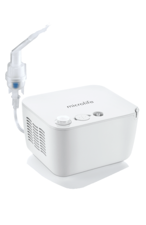 MICROLIFE NEB 200 Περιγραφή Ο νεφελοποιητής Microlife NEB 200 είναι μια συσκευή υψηλής ποιότητας, ιδανική για κατ’ οίκον νοσηλεία και για θεραπεία με εισπνοές για άσθμα, χρόνια βρογχίτιδα και άλλες ασθένειες του αναπνευστικού. Η λειτουργία και η χρήση της συσκευής είναι πολύ απλή και μπορεί να χρησιμοποιηθεί και για θεραπεία παιδιών. Περιέχει μάσκες, επιστόμια και εφεδρικά φίλτρα κατάλληλα και για παιδιά. Λειτουργεί με όλα τα συνήθη φάρμακα που χρησιμοποιούνται για θεραπεία με εισπνοές. Αποτελείται από έναν πολύ ισχυρό συμπιεστή για καλύτερα αποτελέσματα νεφελοποίησης, ώστε το φάρμακο να διοχετευθεί σωστά ακόμη και στις βαθύτερες περιοχές των πνευμόνων. Χαρακτηριστικά Για θεραπεία του άσθματος, της χρόνιας βρογχίτιδας και άλλων αναπνευστικών ασθενειών Γρήγορη θεραπεία για μικρούς χρόνους εισπνοής Λειτουργία ενός πλήκτρου Ασφαλές και υγιεινό: όλα τα εξαρτήματα μπορούν να πλυθούν και να απολυμανθούν Ρυθμός νεφελοποίησης: 0,4 ml / λεπτό (NaCI 0,9%) Μέγεθος σωματιδίων: 2.83 μm (MMAD) Χαμηλό επίπεδο θορύβου: 52 dBA Μέγεθος: 103x160x140 mm Βάρος: 1306 gr 3 χρόνια εγγύηση