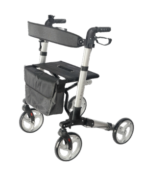 Περιπατητήρας ενηλίκων Rollator αλουμινίου – Ασημί