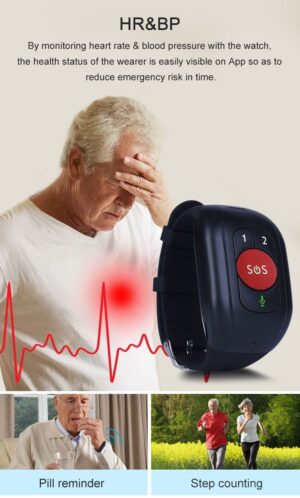Ρολόι GPS TRACKER συσκευή εντοπισμού και παρακολούθησης 4G για βοήθεια ηλικιωμένων- φροντίδα απο απόσταση mod. SOS 911