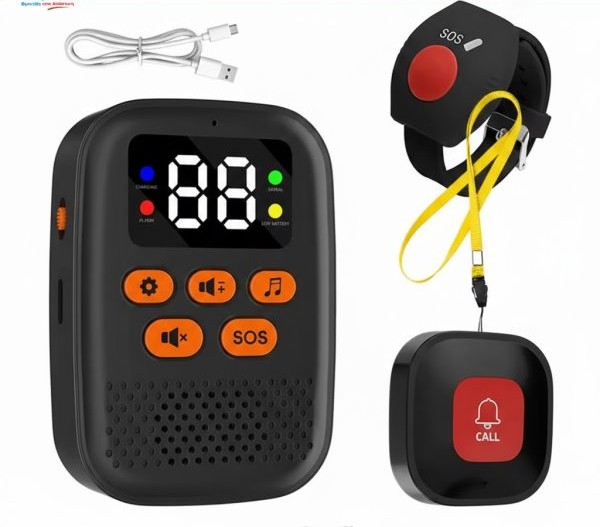 Συσκευή έκτακτης ανάγκης με 2 SOS μπουτόν με wi-fi χωρίς κάρτα sim – Ασύρματο βραχιόλι έκτακτης ανάγκης για ηλικιωμένους άμεση ενημέρωση SOS 890