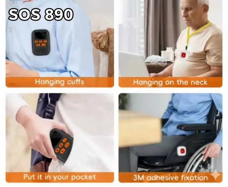 Συσκευή έκτακτης ανάγκης με 2 SOS μπουτόν με wi-fi χωρίς κάρτα sim – Ασύρματο βραχιόλι έκτακτης ανάγκης για ηλικιωμένους άμεση ενημέρωση SOS 890